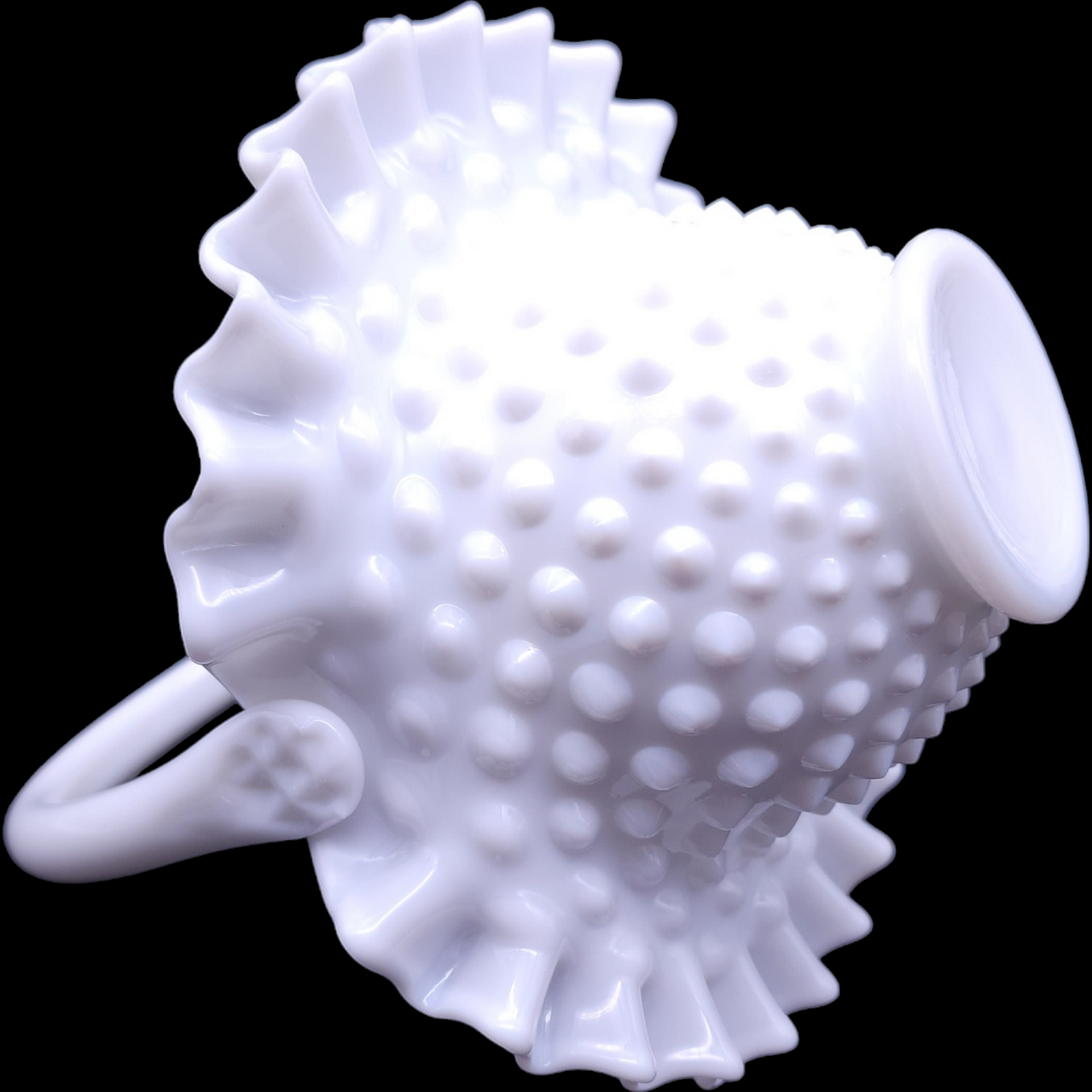 Fenton Hobnail Milk Glass 8" Basket