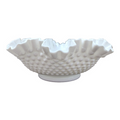 Fenton Hobnail Milk Glass Round Double Crimped Bowl