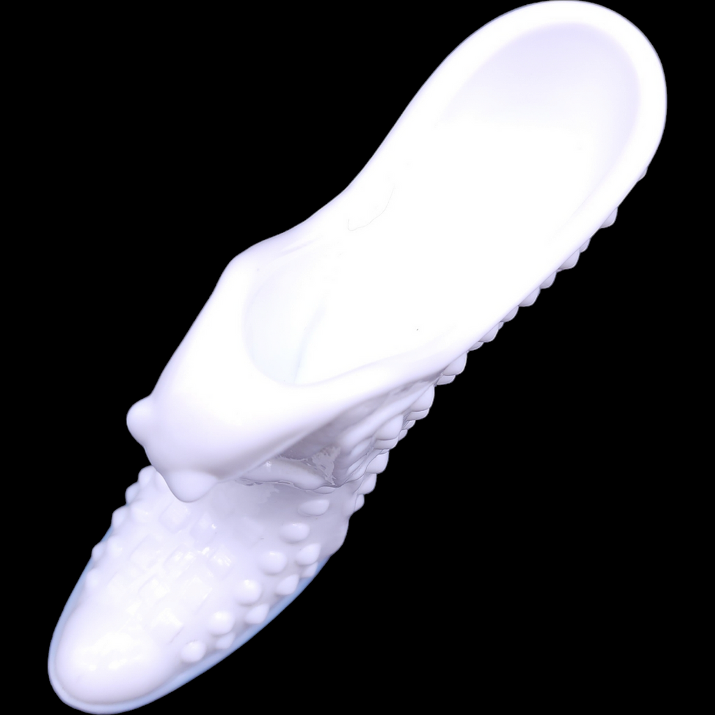 Fenton Hobnail Milk Glass Slipper