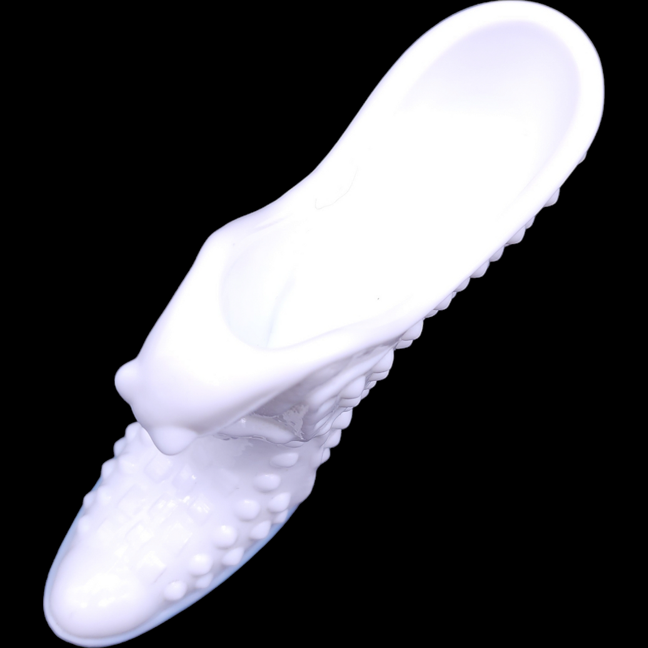Fenton Hobnail Milk Glass Slipper