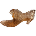 Fenton Peaches & Cream Glass Slipper with Kitten Vase