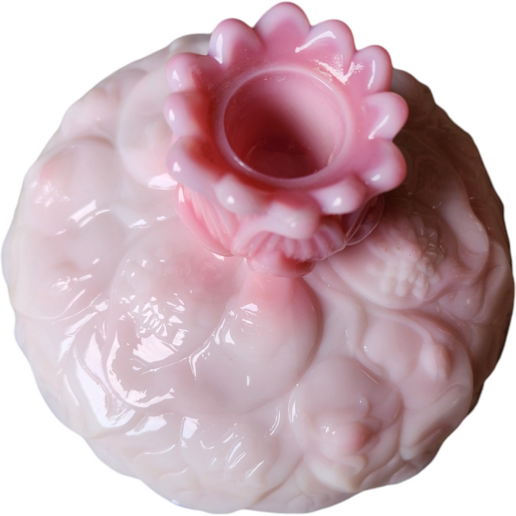 Fenton Rosalene Pink Water Lily Candle Holder