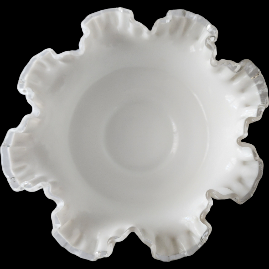 Fenton Silver Crest Spanish Lace Round Crimped Bowl