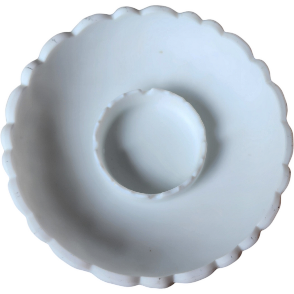 Fenton White Satin Ashtray, Chip & Dip or Candle Bowl