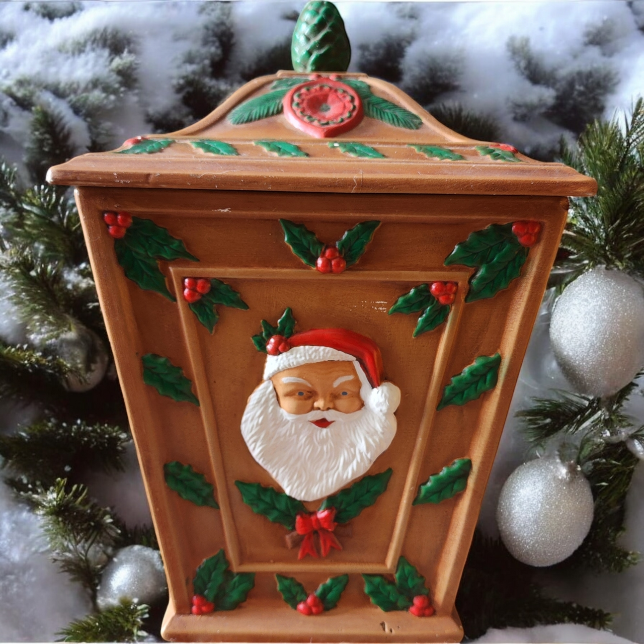 Festive Vintage Christmas Cookie Jar