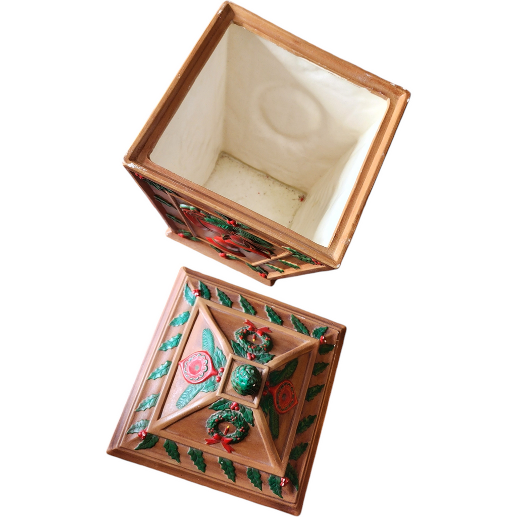 Festive Vintage Christmas Cookie Jar