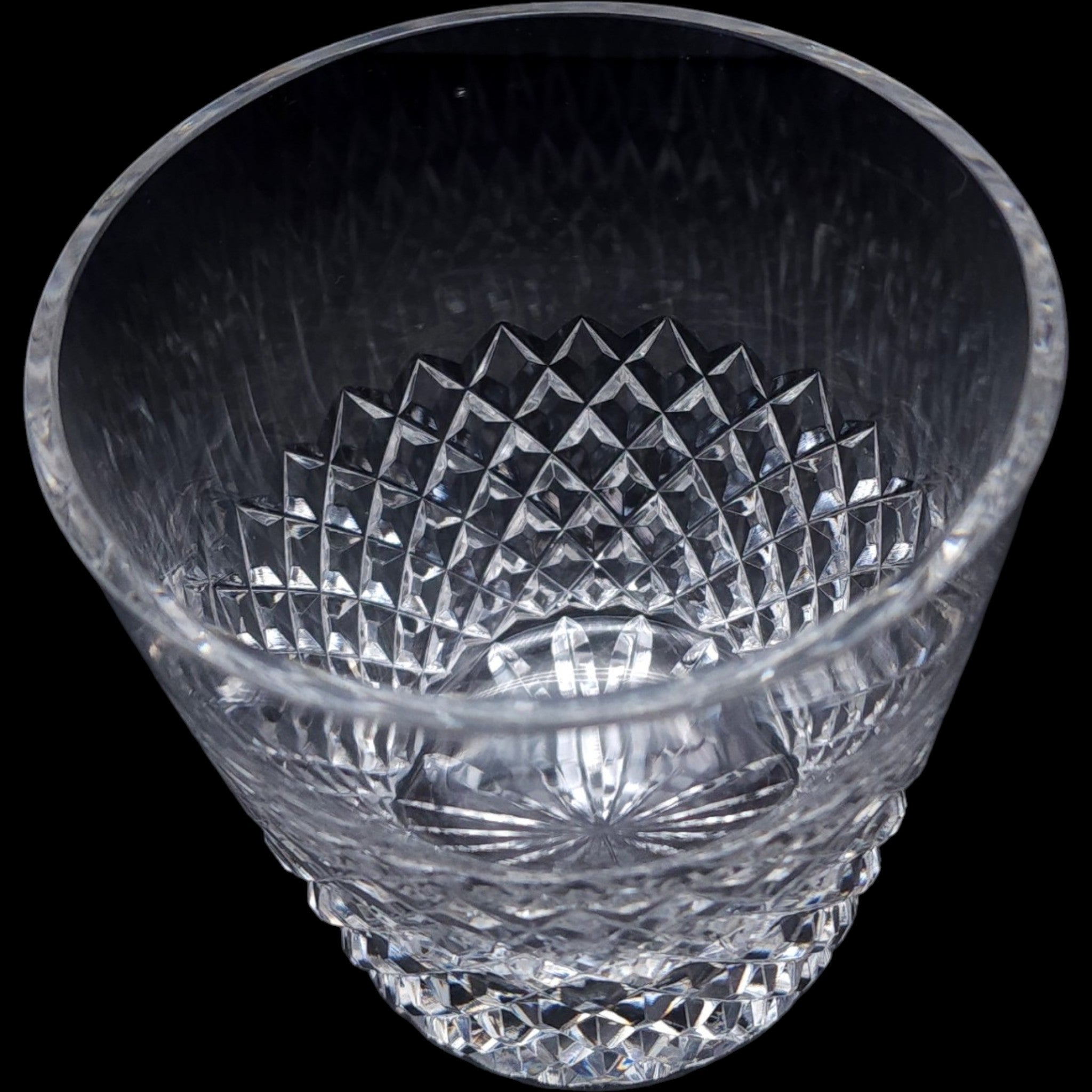 Fichtelberg Cut Crystal Whiskey Glass Diamond Pattern Old Fashioned Rocks Tumbler