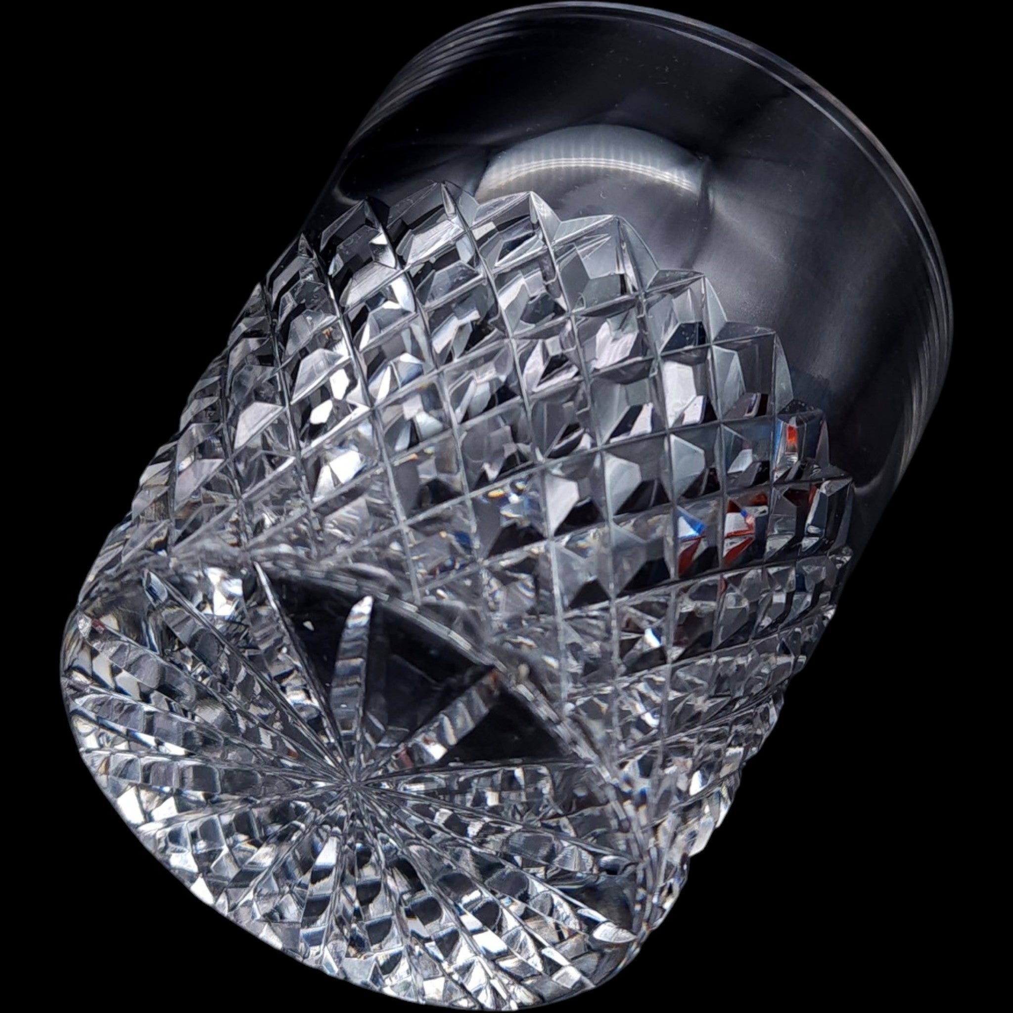 Fichtelberg Cut Crystal Whiskey Glass Diamond Pattern Old Fashioned Rocks Tumbler