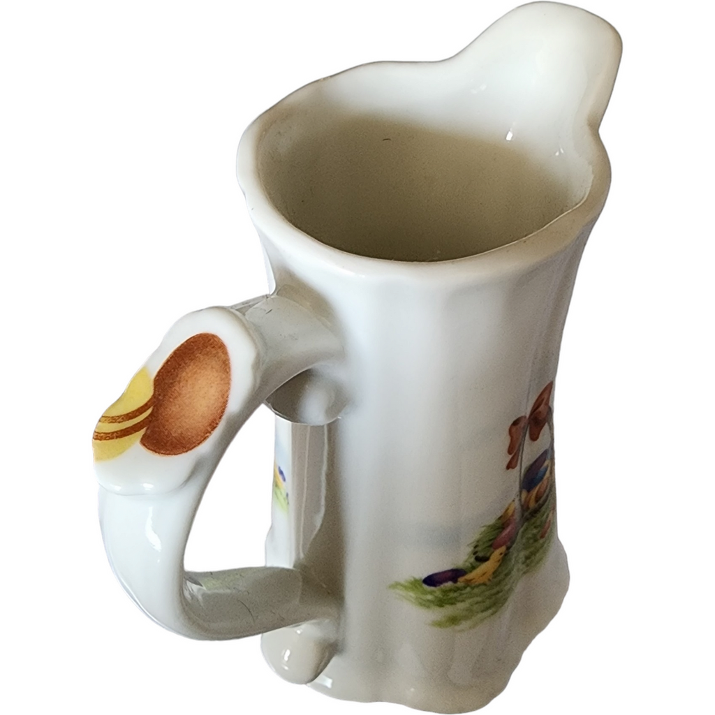 Fielder Keepsakes Porcelain Ruffled Top Edge & Sturdy Handle Easter Pitcher Collectible Piece