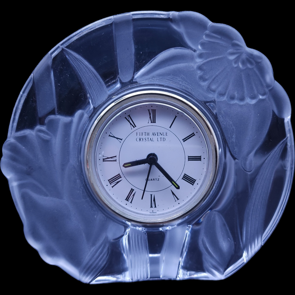 Fifth Avenue Crystal Ltd Clock Frosted Quartz Movement Japan