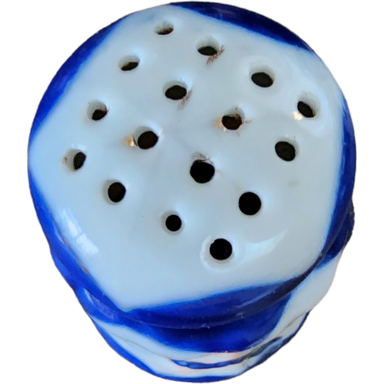 Flow Blue and White Asian Scene  Hand Painted Salt or Pepper Shakers Japan