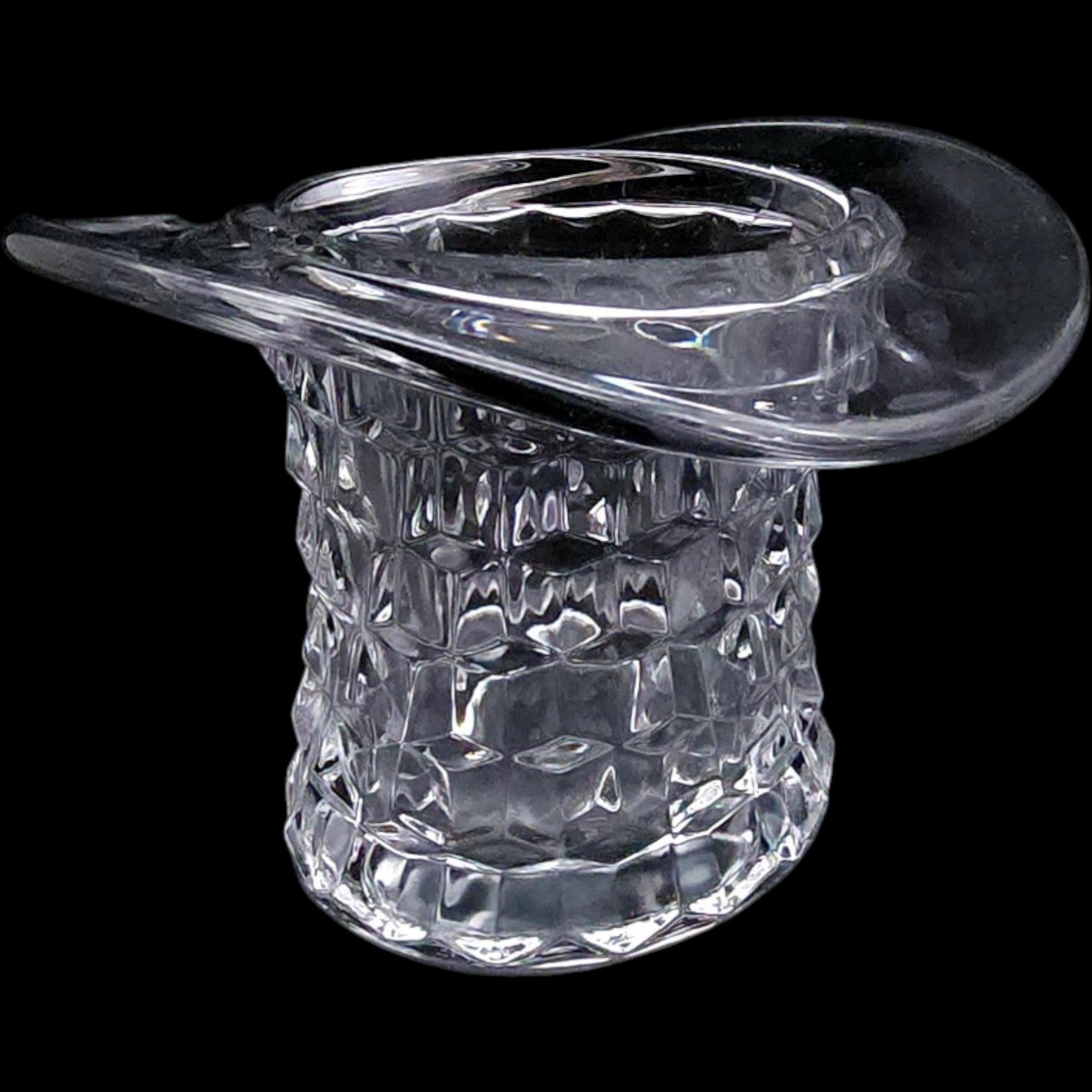 Fostoria American Clear Glass 4 Top Hat Topper Novelty Glass Vase