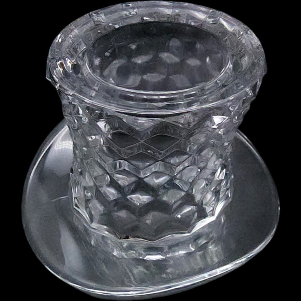 Fostoria American Clear Glass 4 Top Hat Topper Novelty Glass Vase