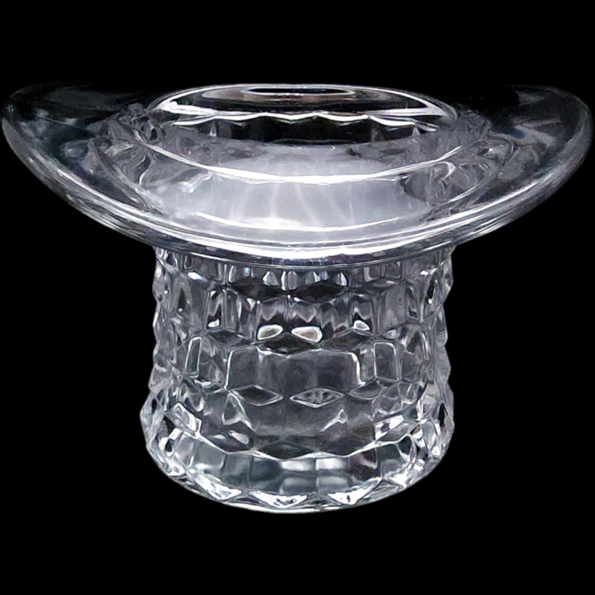 Fostoria American Clear Glass 4 Top Hat Topper Novelty Glass Vase