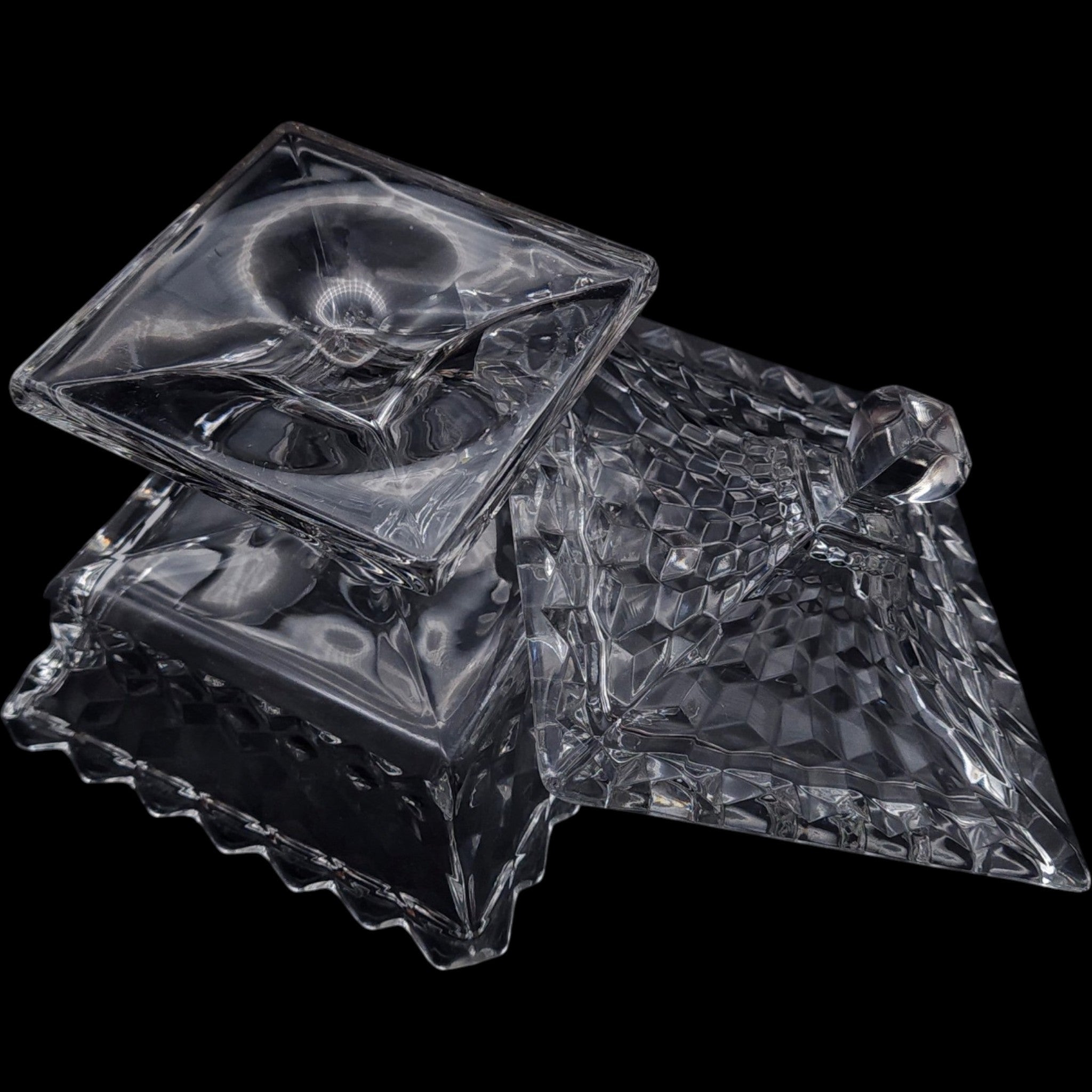 8" Fostoria American Clear Glass Pedestal Covered Wedding Bowl Dish with Lid