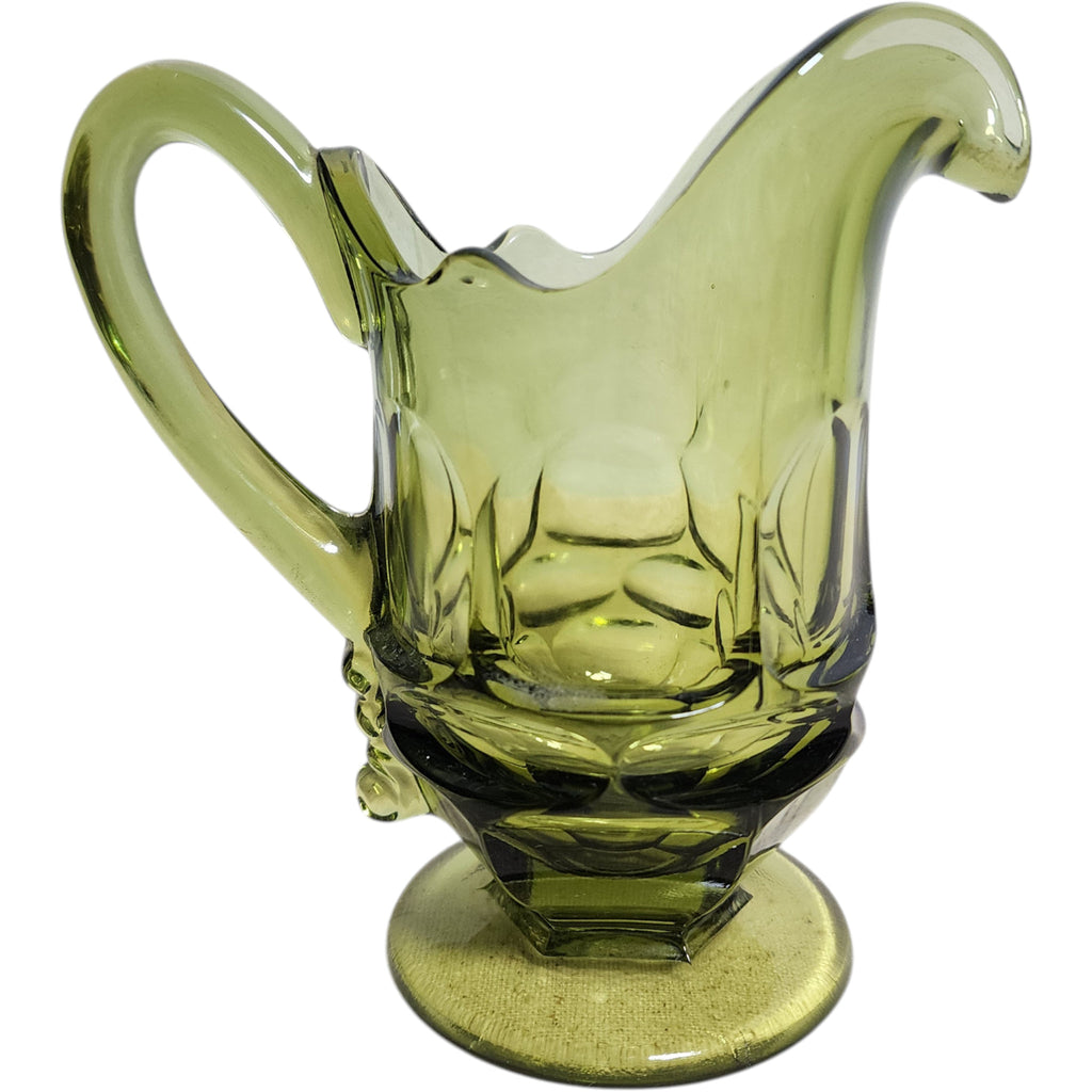 Fostoria Argus Green Glass Creamer Pitcher
