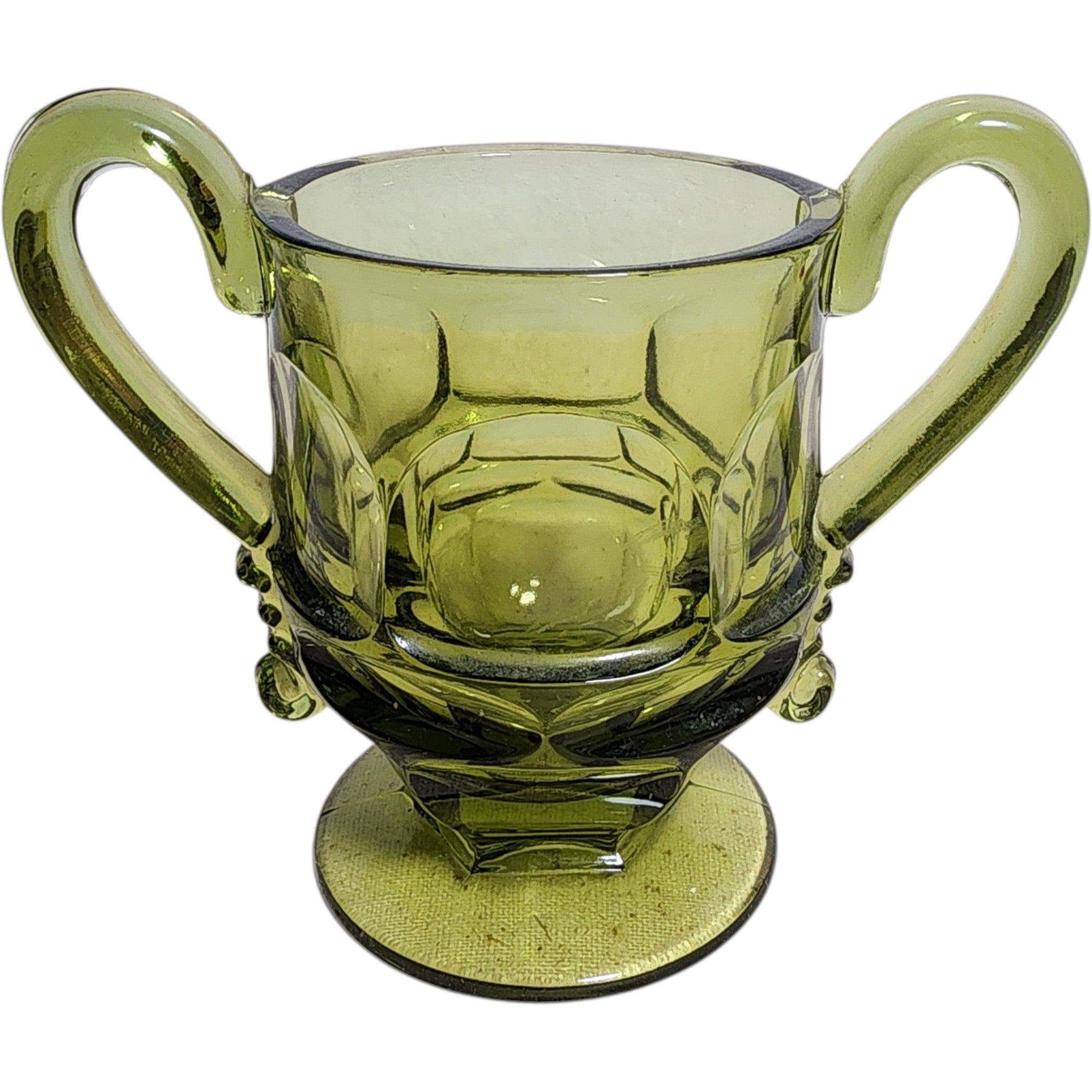 Fostoria Argus Green Glass Open Sugar Bowl