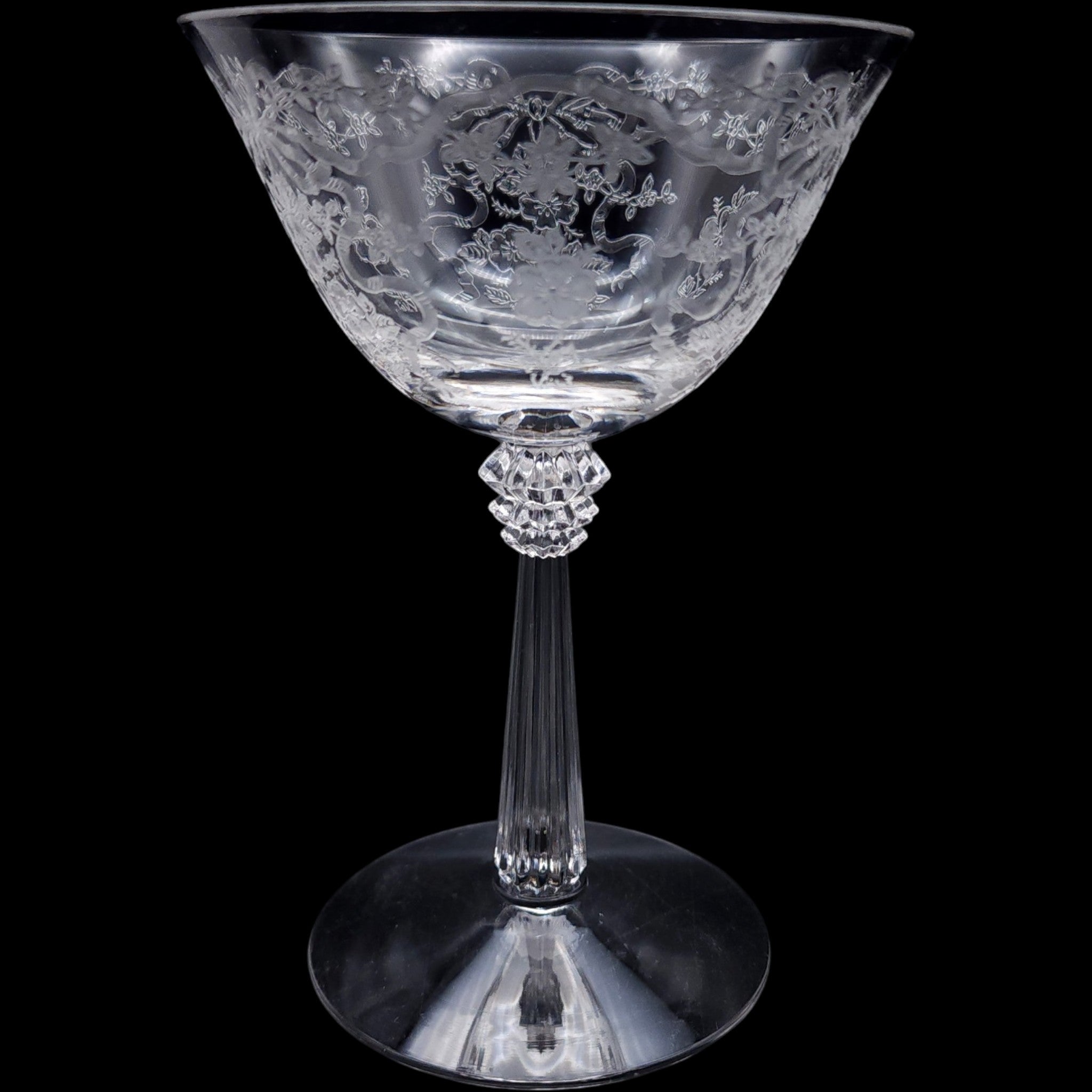 Fostoria Glass Romance Pattern Champagne Tall Sherbet Glass