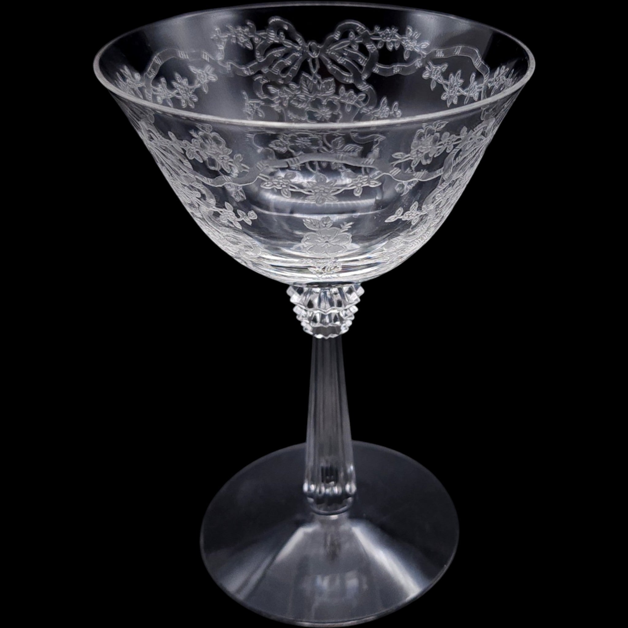 Fostoria Glass Romance Pattern Champagne Tall Sherbet Glass