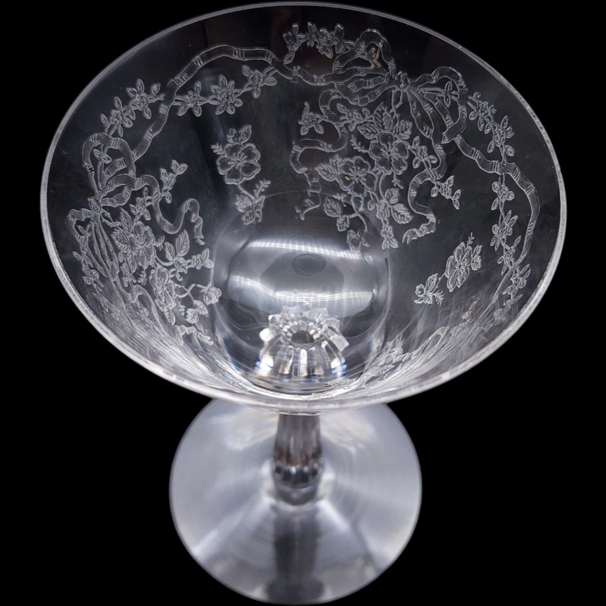 Fostoria Glass Romance Pattern Champagne Tall Sherbet Glass