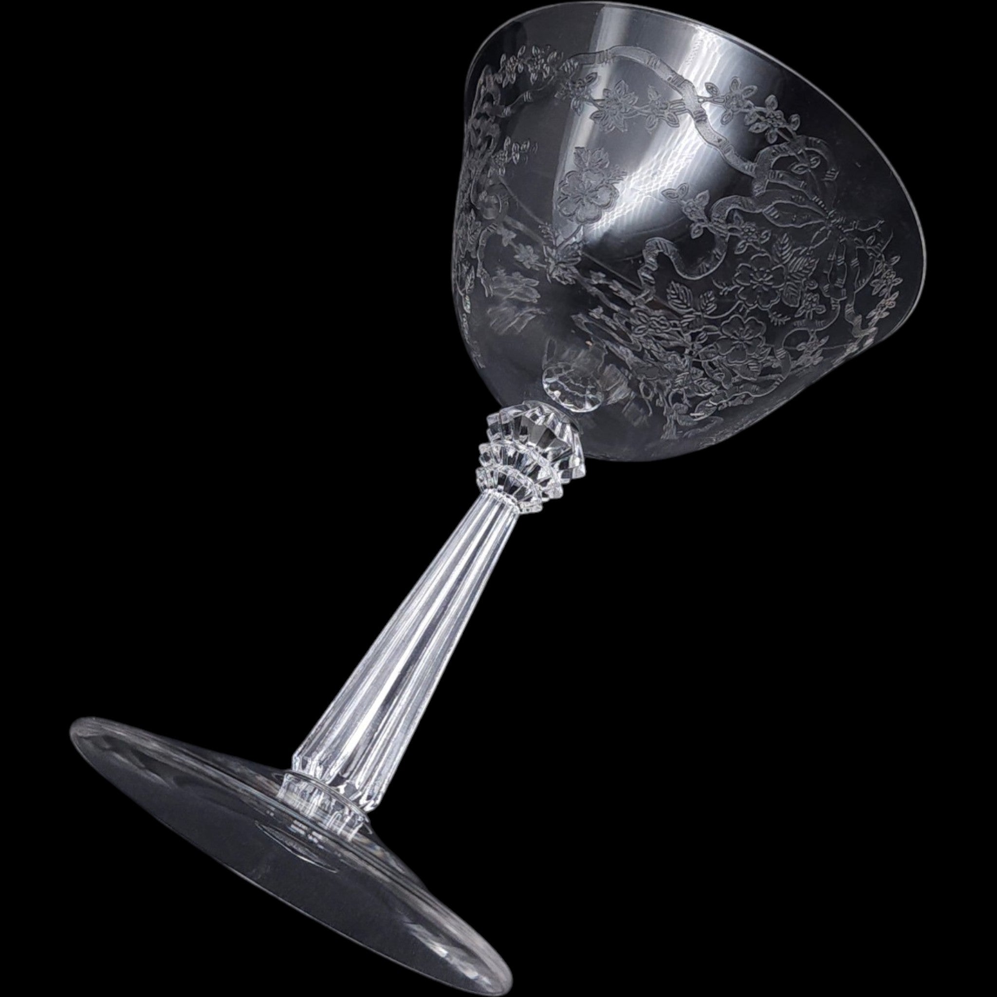 Fostoria Glass Romance Pattern Champagne Tall Sherbet Glass