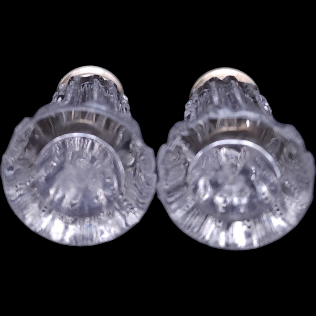 Fostoria Groove Ridges Salt & Pepper Shaker Set with Metal Lids