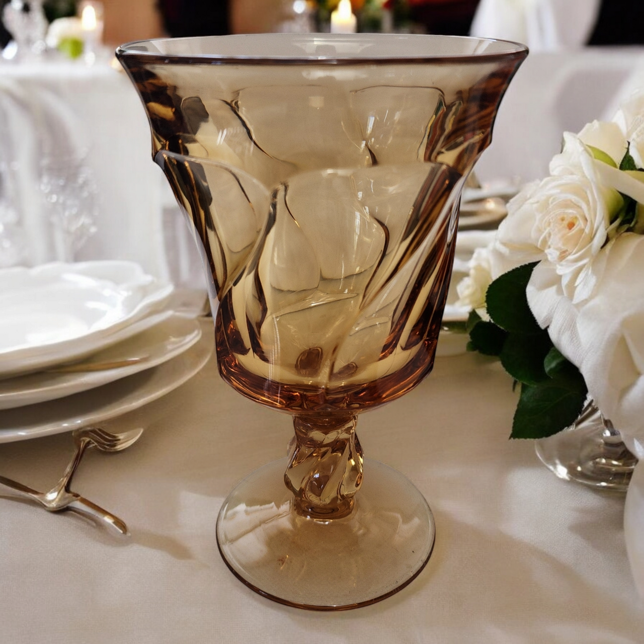 Fostoria Jamestown Amber Water Goblet