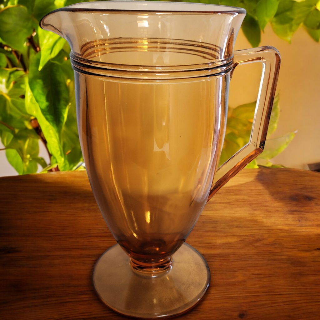 Fostoria Priscilla Amber Glass 48 Oz Jug Pitcher