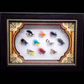 Framed Fly Fishing Lures Shadowbox Wall Art  Classic Tied Flies Displa