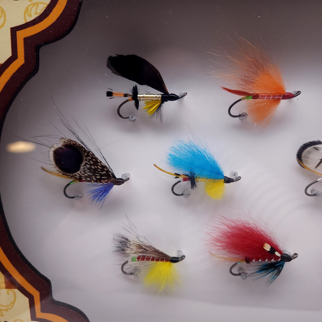 Framed Fly Fishing Lures Shadowbox Wall Art  Classic Tied Flies Displa