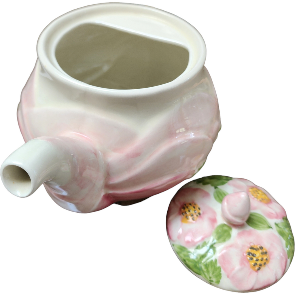 Franciscan Desert Rose Figural Teapot & Lid Portugal Backstamp