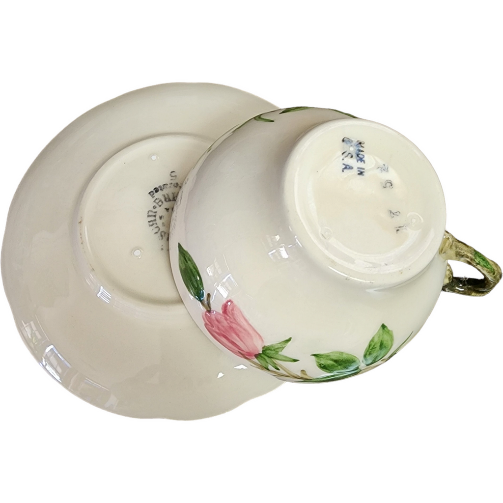 Franciscan Desert Rose Flat Cup & Saucer Set USA Backstamp