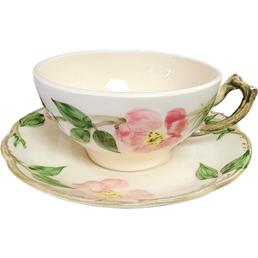 Franciscan Desert Rose Flat Cup & Saucer Set USA Backstamp