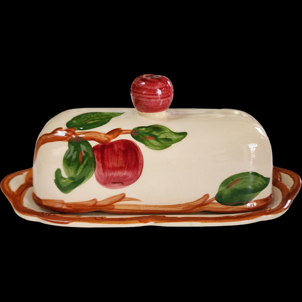 Franciscan Gladding McBean Apple 1/4 Lb Covered Butter Finial Top USA Backstamp