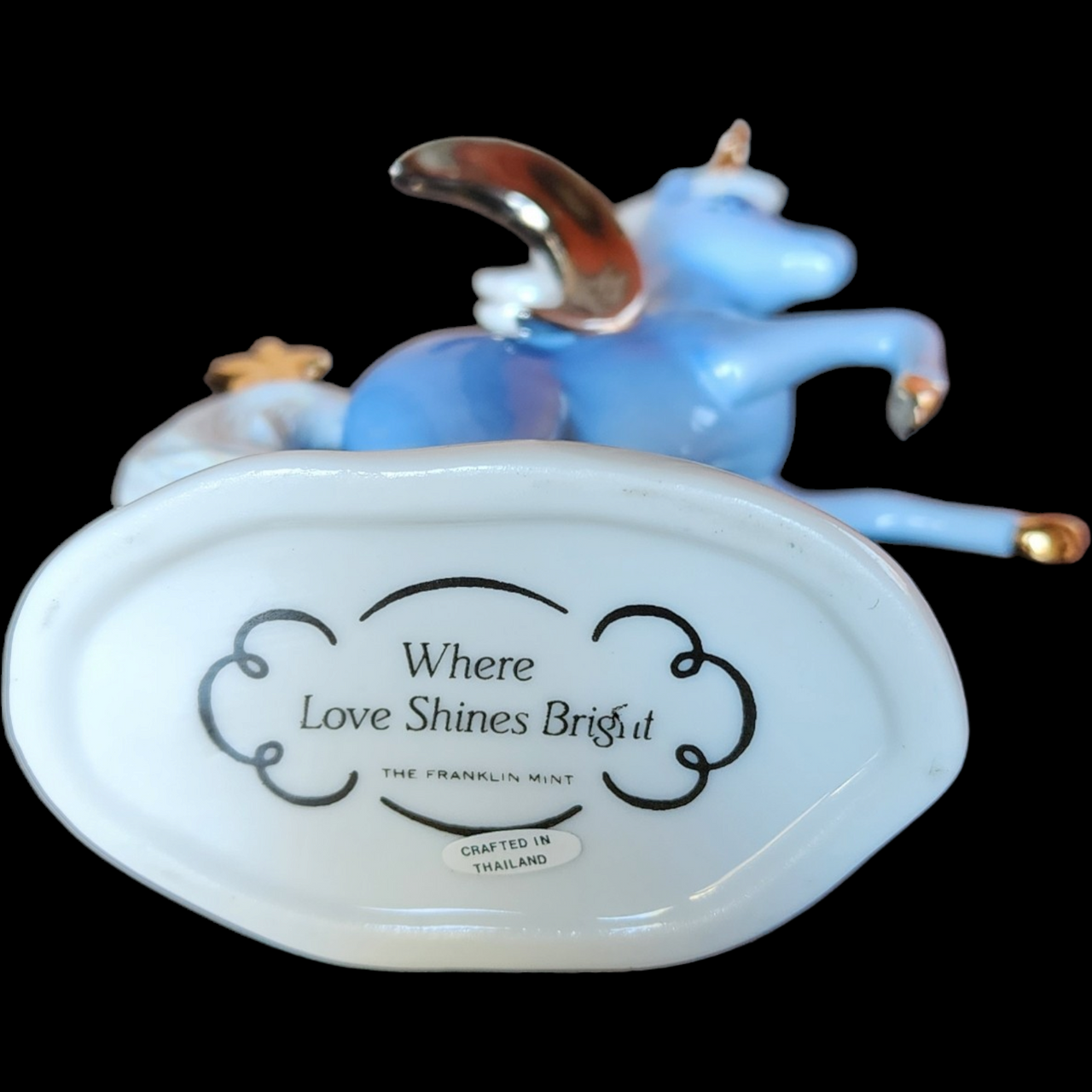 Franklin Mint Porcelain Unicorn Where Love Shines Bright Figurine Collectible Boxed