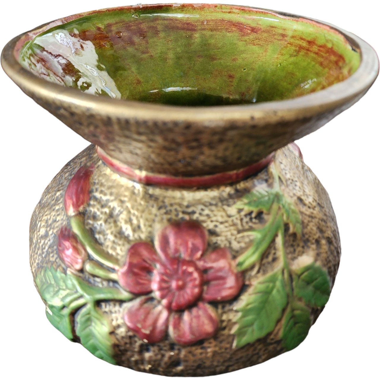 French Victorian Floral Porcelain Vase/Spittoon