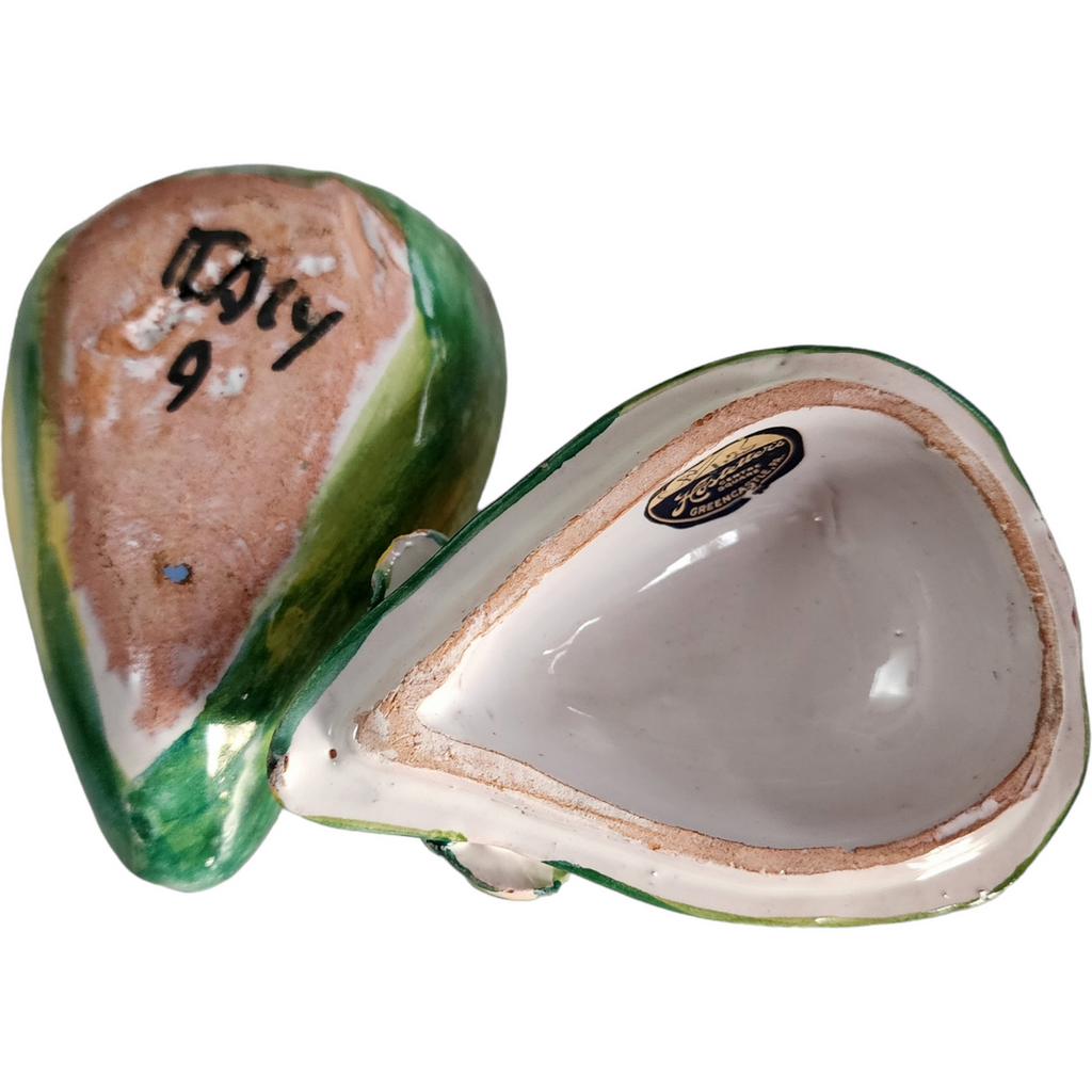 Fruit/Vegetable Figurines Pear Shaped Majolica Trinket Box Italy