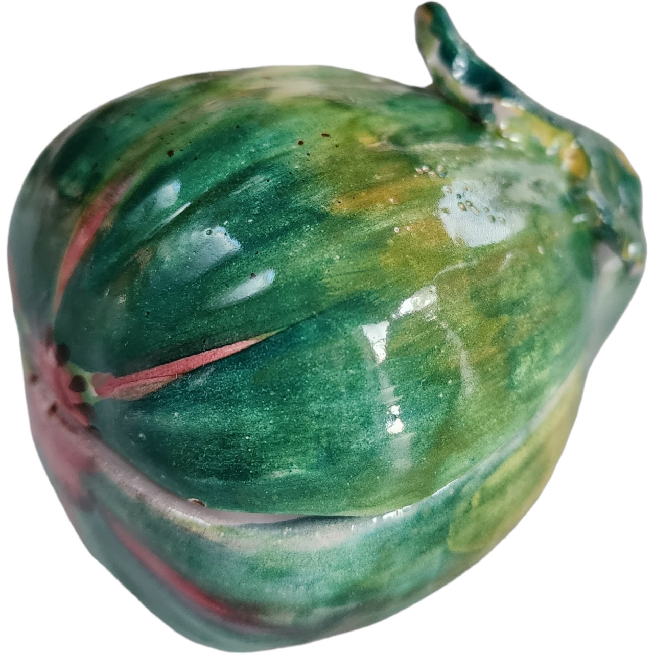 Fruit/Vegetable Figurines Pear Shaped Majolica Trinket Box Italy