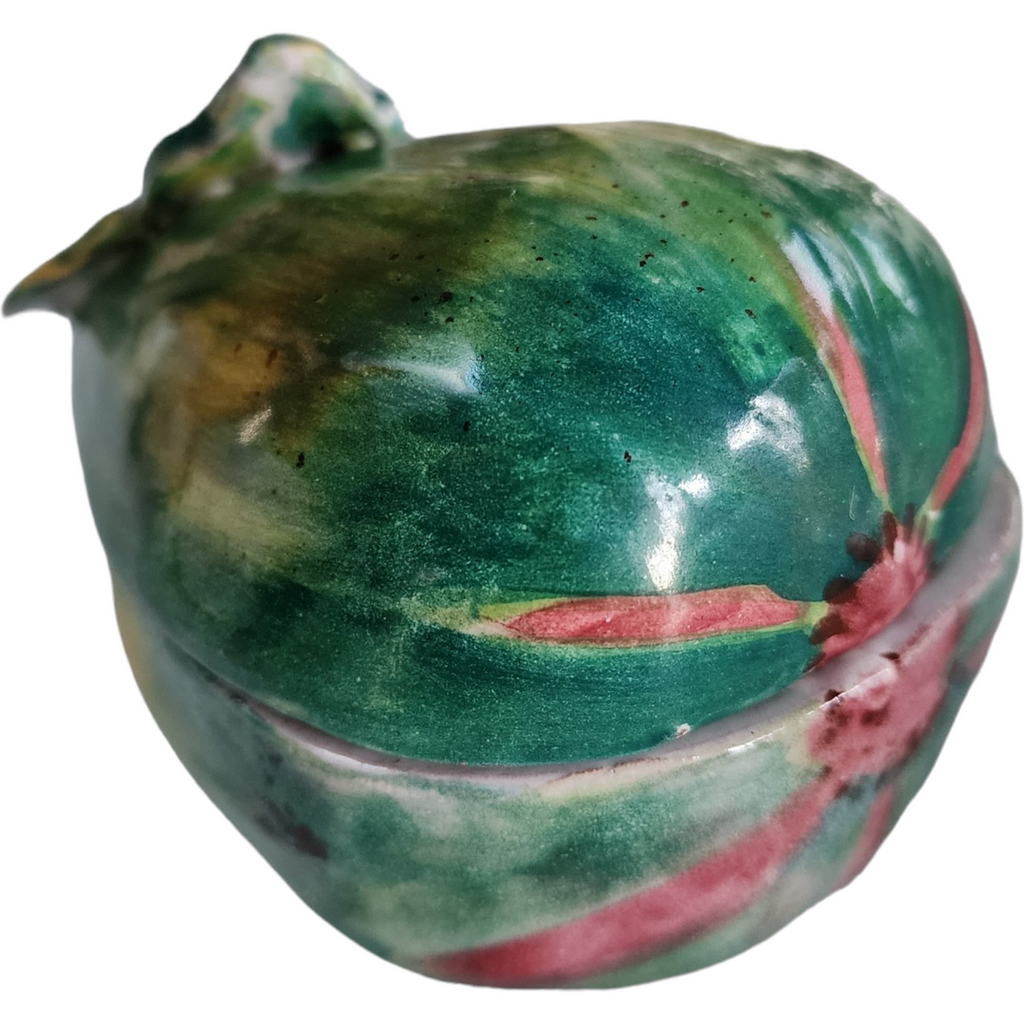 Fruit/Vegetable Figurines Pear Shaped Majolica Trinket Box Italy
