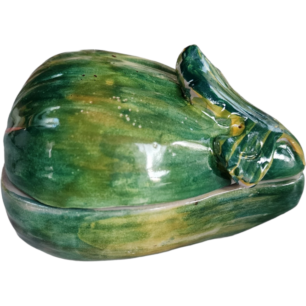 Fruit/Vegetable Figurines Pear Shaped Majolica Trinket Box Italy