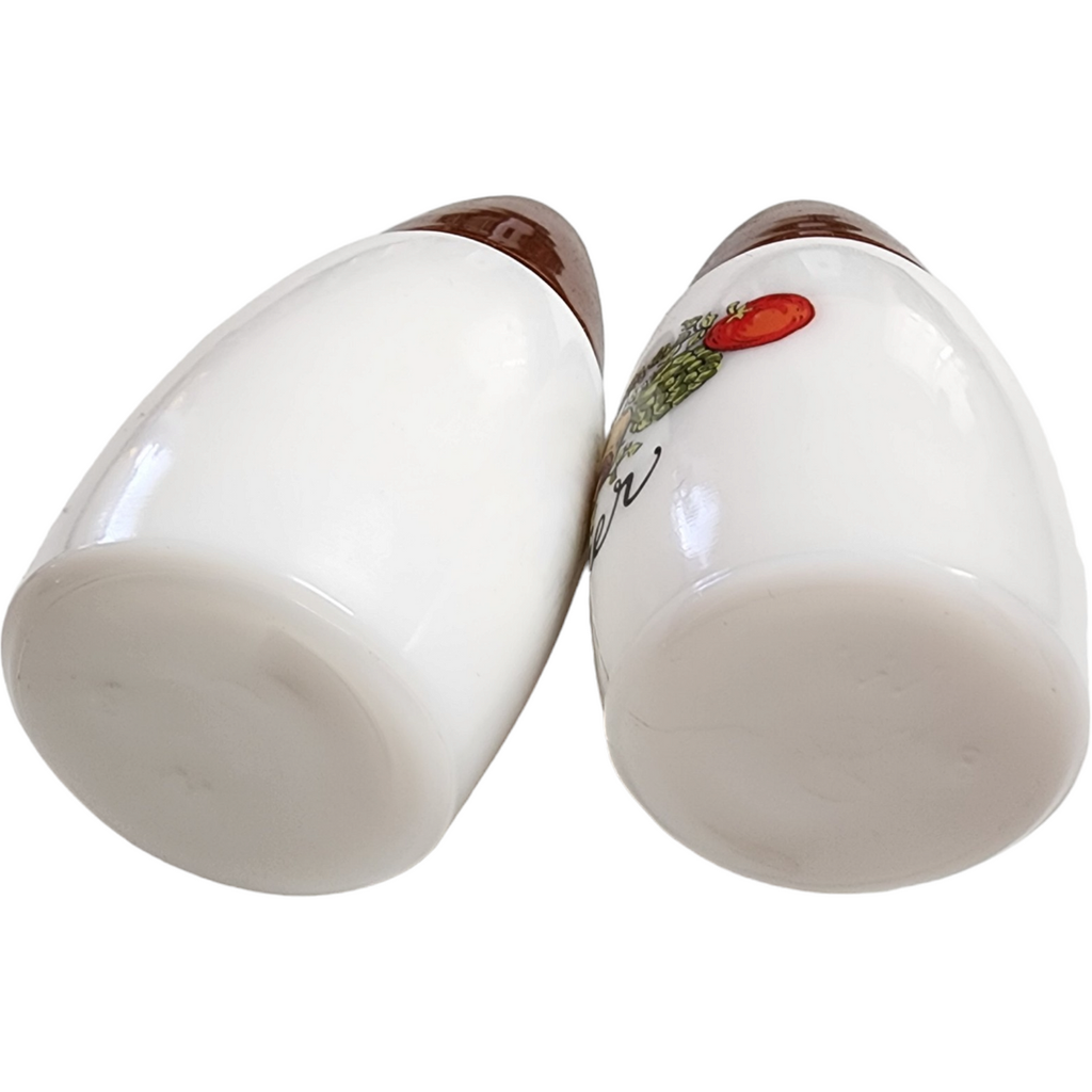 Corning Corelle Gemco Milk Glass Spice of Life Pattern Salt and Pepper Shakers