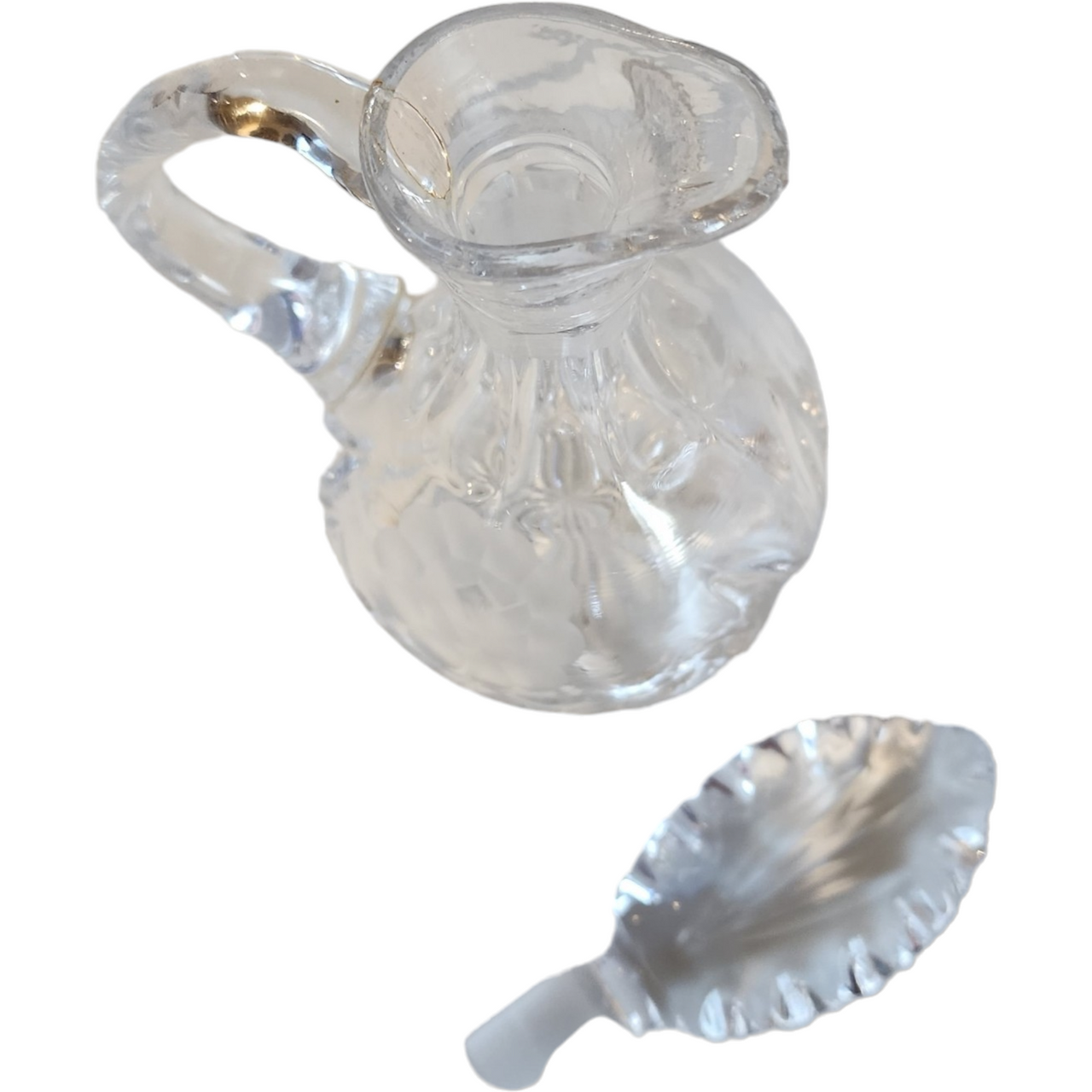 Genuine Lead Crystal Hand Cut Cruet with Stopper Oil Vinegar Germany