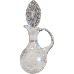 Genuine Lead Crystal Hand Cut Cruet with Stopper Oil Vinegar Germany