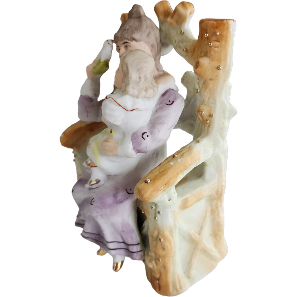 German Bisque Porcelain Mother and Daughter Figurine