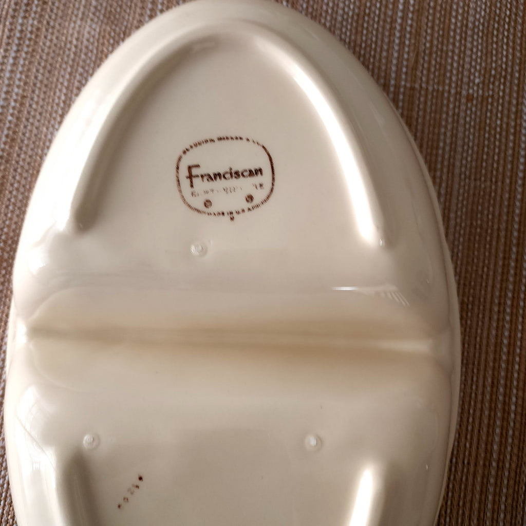 Gladding McBean Franciscan Apple  Oval Divided Vegetable Bowl