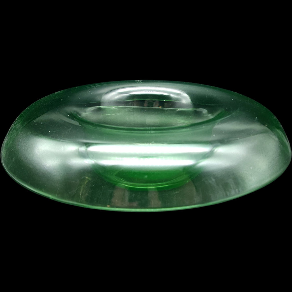 Glastonbury Lotus Green Uranium Glass 13" Rolled Edge Bowl