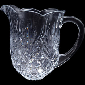 Godinger Dublin 44 oz Cut Crystal Beverage Pitcher Scalloped Rim