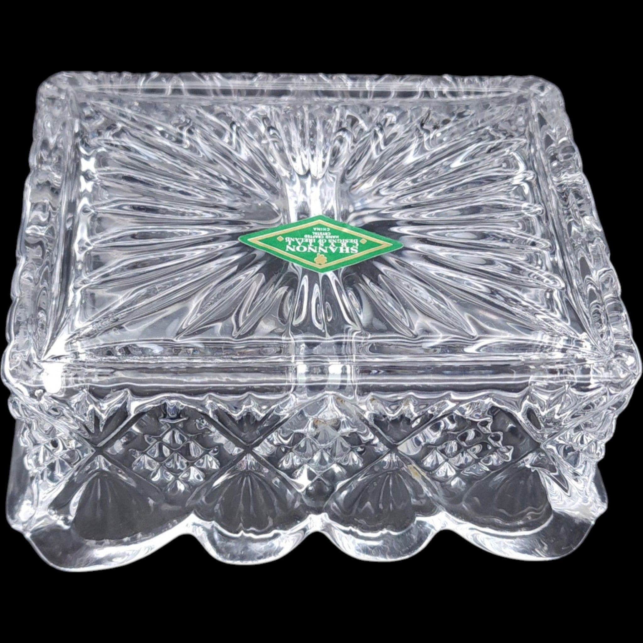 Godinger Dublin Shannon Crystal Sugar Packet Holder Divided Caddy