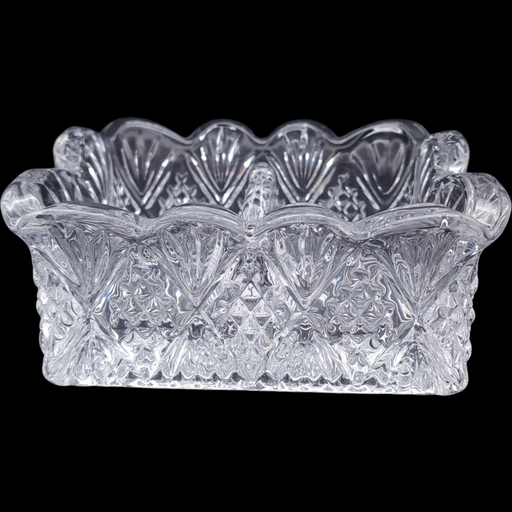 Godinger Dublin Shannon Crystal Sugar Packet Holder Divided Caddy