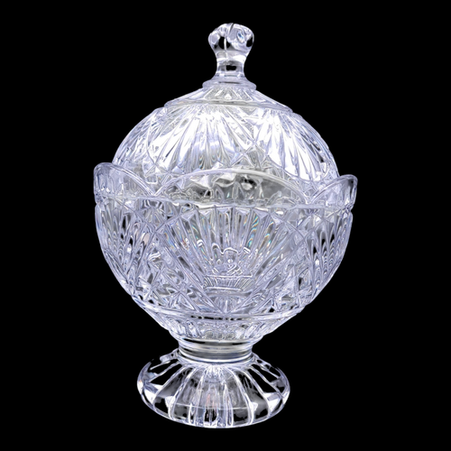 Godinger Freedom Lead Crystal Candy Dish & Lid